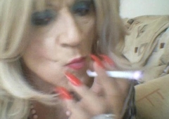 T girl smoking with the addition of wanking