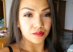 Big aggravation ladyboy hooker provides her services at her own home