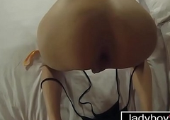 Pretty ladyboy ladyman orall-service and assfuck from behind be crazy